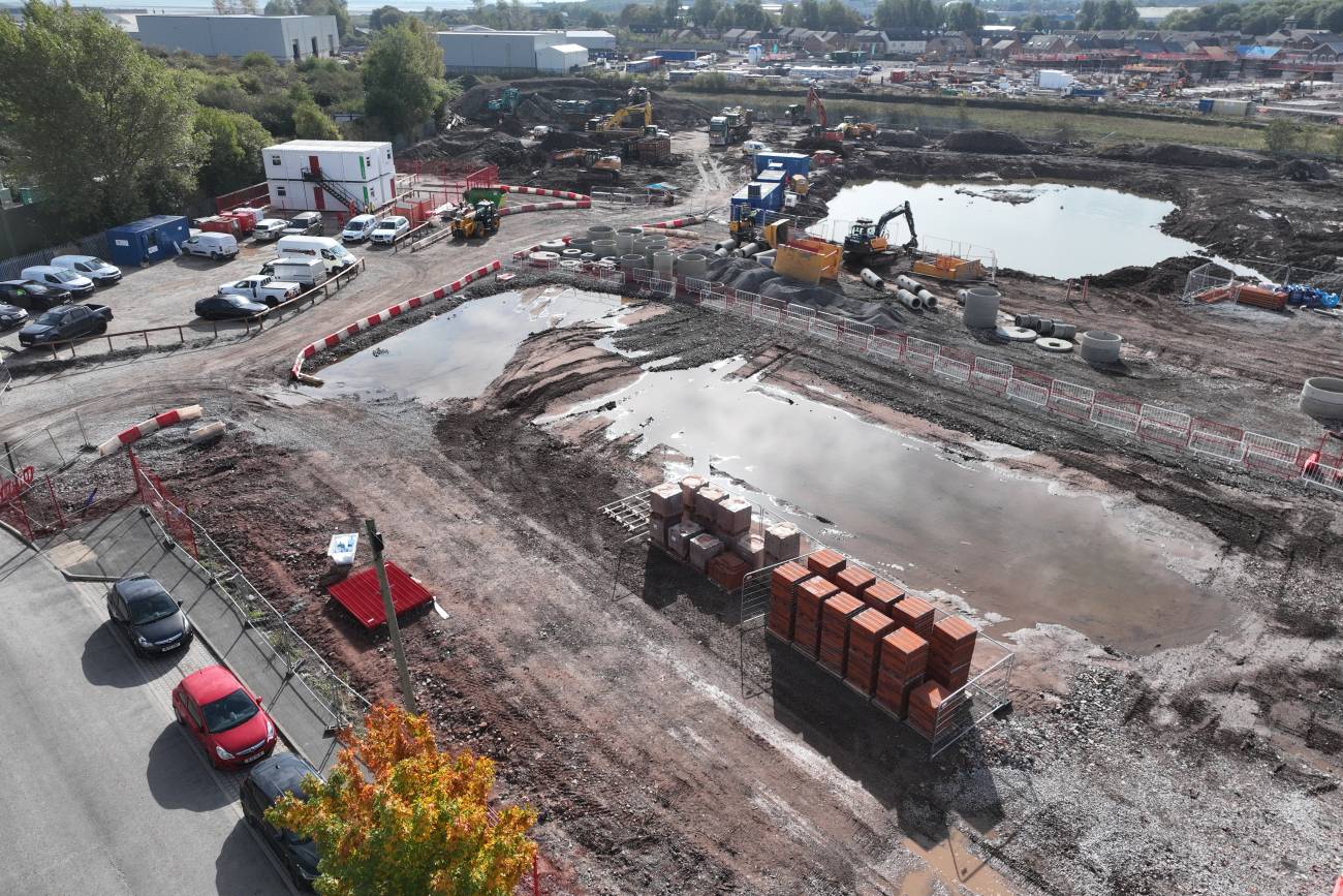 Construction site showing remediation work